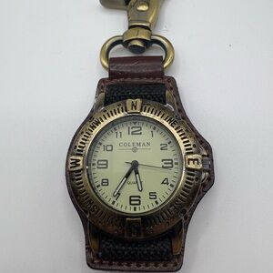 Vintage Coleman Quartz Clip-On Compass Style Watch – Outdoors – Needs Battery